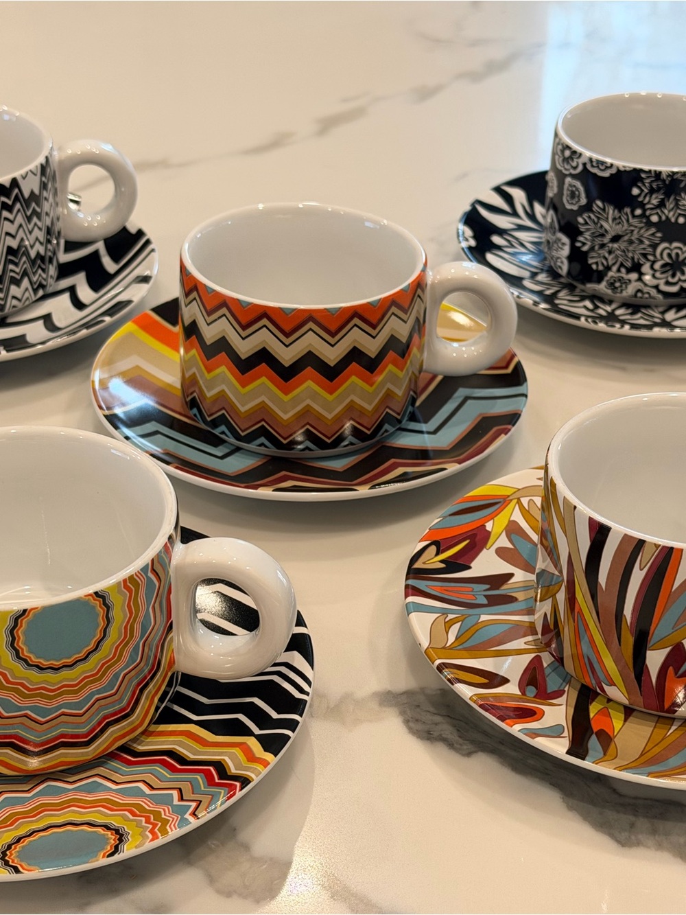 Missoni Multicolor Zigzag & Floral Espresso Cup and Saucer Set